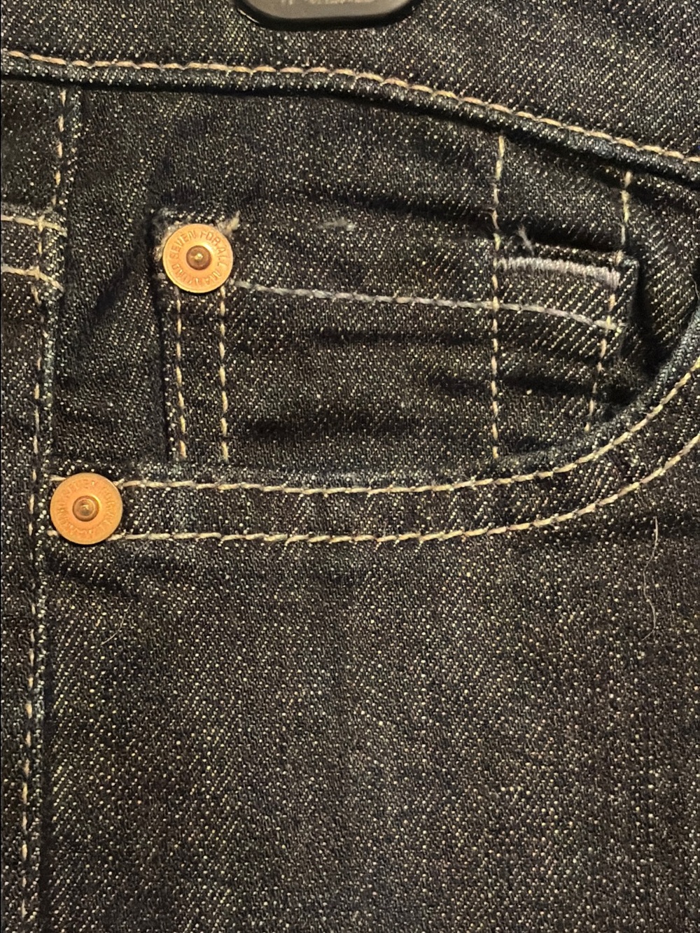 7 For All Mankind Bootcut Women’s Dark Blue Denim Jeans - Classic 5 Pocket NWT - Picture 8 of 10
